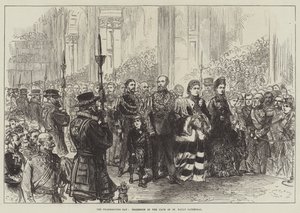 感謝祭、聖パウロ大聖堂の身廊の行列 作： Sir John Charles Robinson